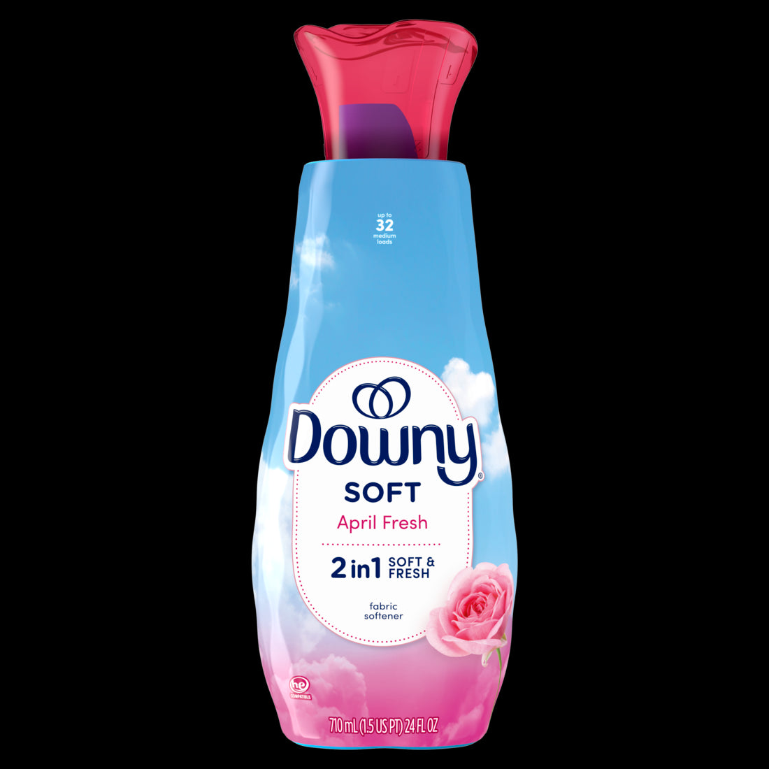 Downy Fabric Softener Liquid (Fabric Conditioner) April Fresh Scent 32 Loads - 24oz/4pk