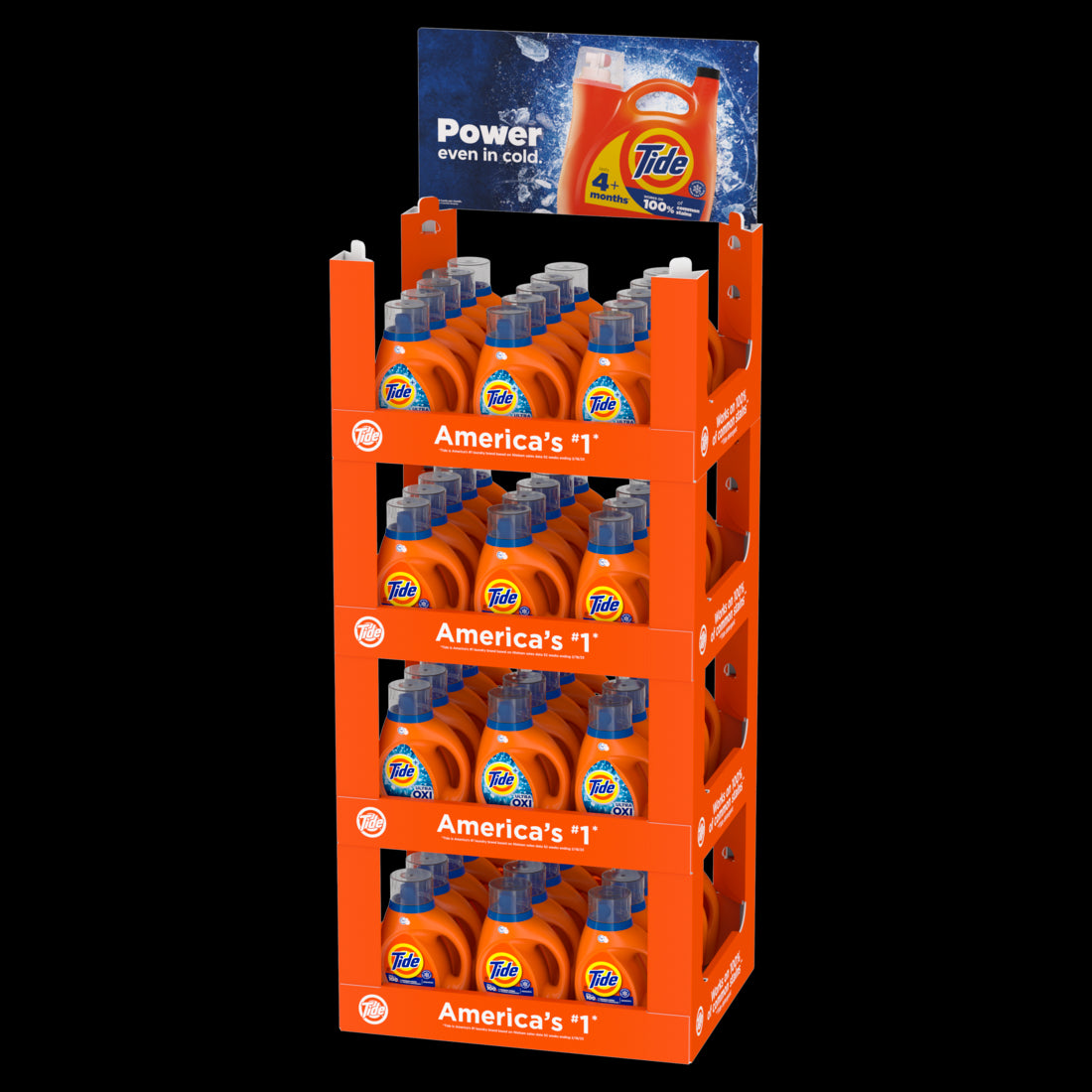 Tide Laundry Detergent Liquid Display (Original Scent 34oz/30pk; Oxi Boost with Extra Oxi Power 30oz/30pk) - 60pk