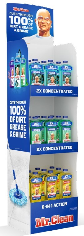 Mr Clean Antibacterial All Purpose Cleaner Display (Lemon Scent 41oz/9pk; Unstopables 41oz/9pk; Meadows & Rain 41oz/9pk) - 27pk
