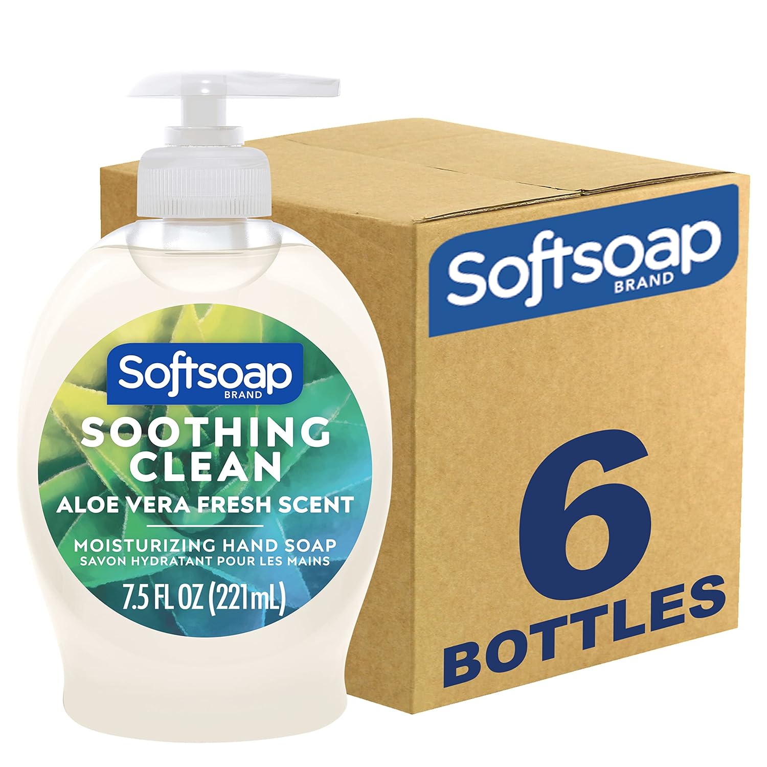 Softsoap Moisturizing Liquid Hand Soap Pump Soothing Aloe Vera - 7.5oz/6pk
