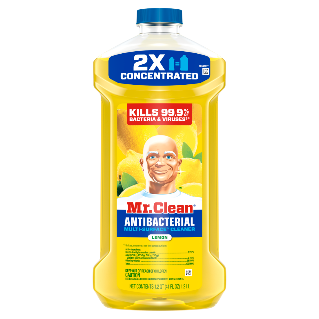 Mr. Clean Antibacterial All Purpose Cleaner Floor Cleaner For Mopping Cleaning Liquid Lemon - 41oz/4pk