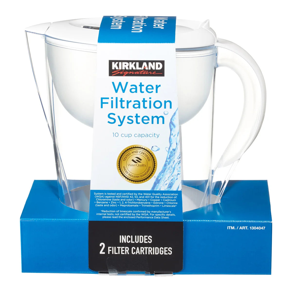 Kirkland Signature Filtered Water Pitcher including 2 filter cartridges - 1set/1pk