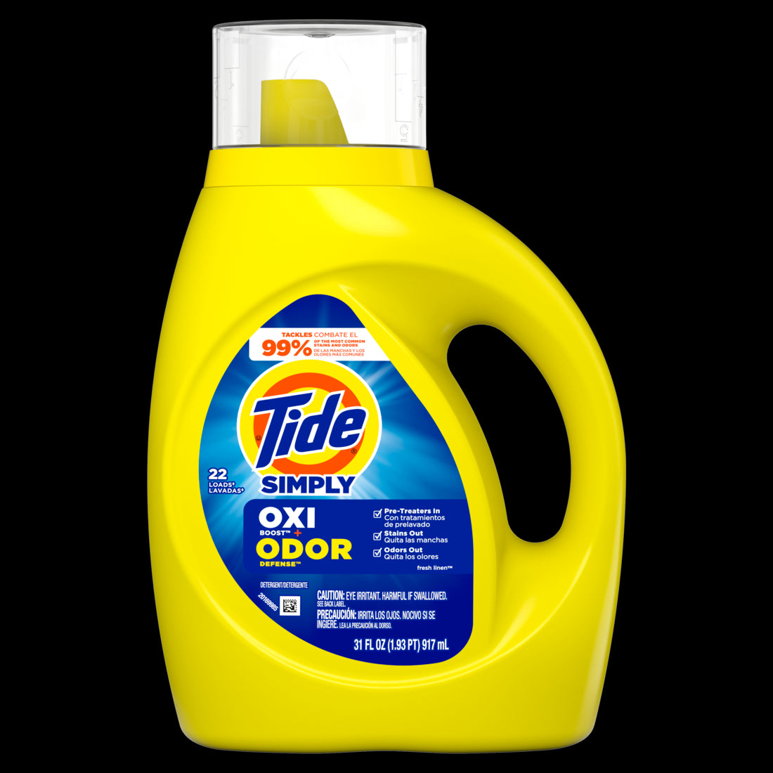 Tide Simply Oxi Boost + Ultra Stain Release 22 Loads Tough on Stains Whitens Brightens Refreshing Breeze Scent - 31oz/6pk