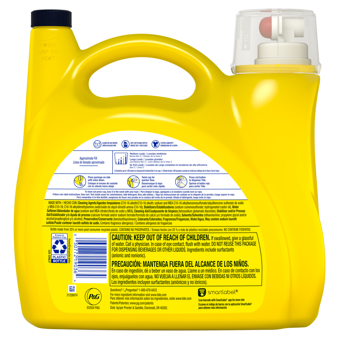 Tide Simply All-In-One Liquid Laundry Detergent Berry Blossom Scent 138 Loads - 182oz/2pk