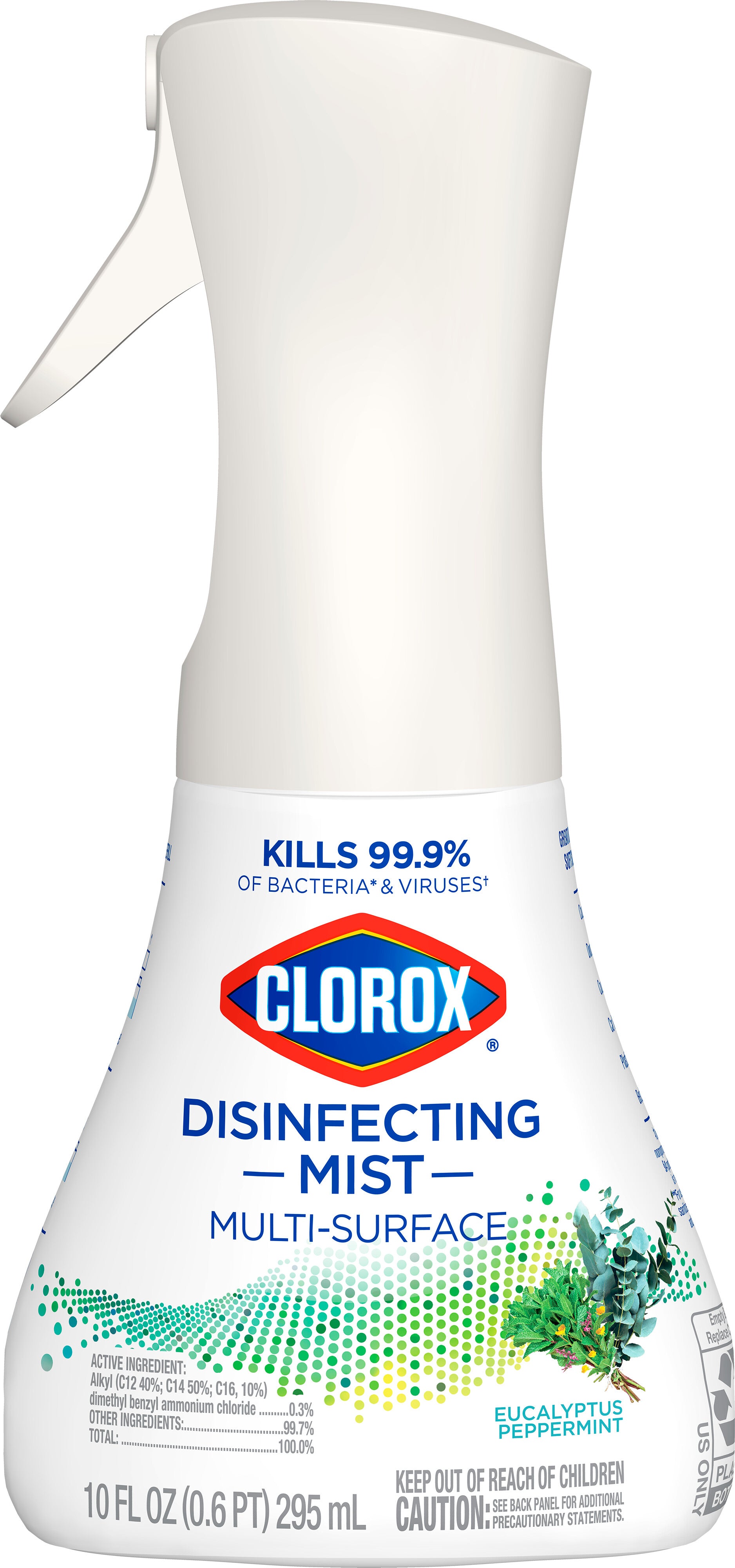 Clorox Disinfecting Mist Eucalyptus Peppermint Sanitizing and Antibacterial Spray Sanitizing Fabric and Deodorizing - 10oz/6pk