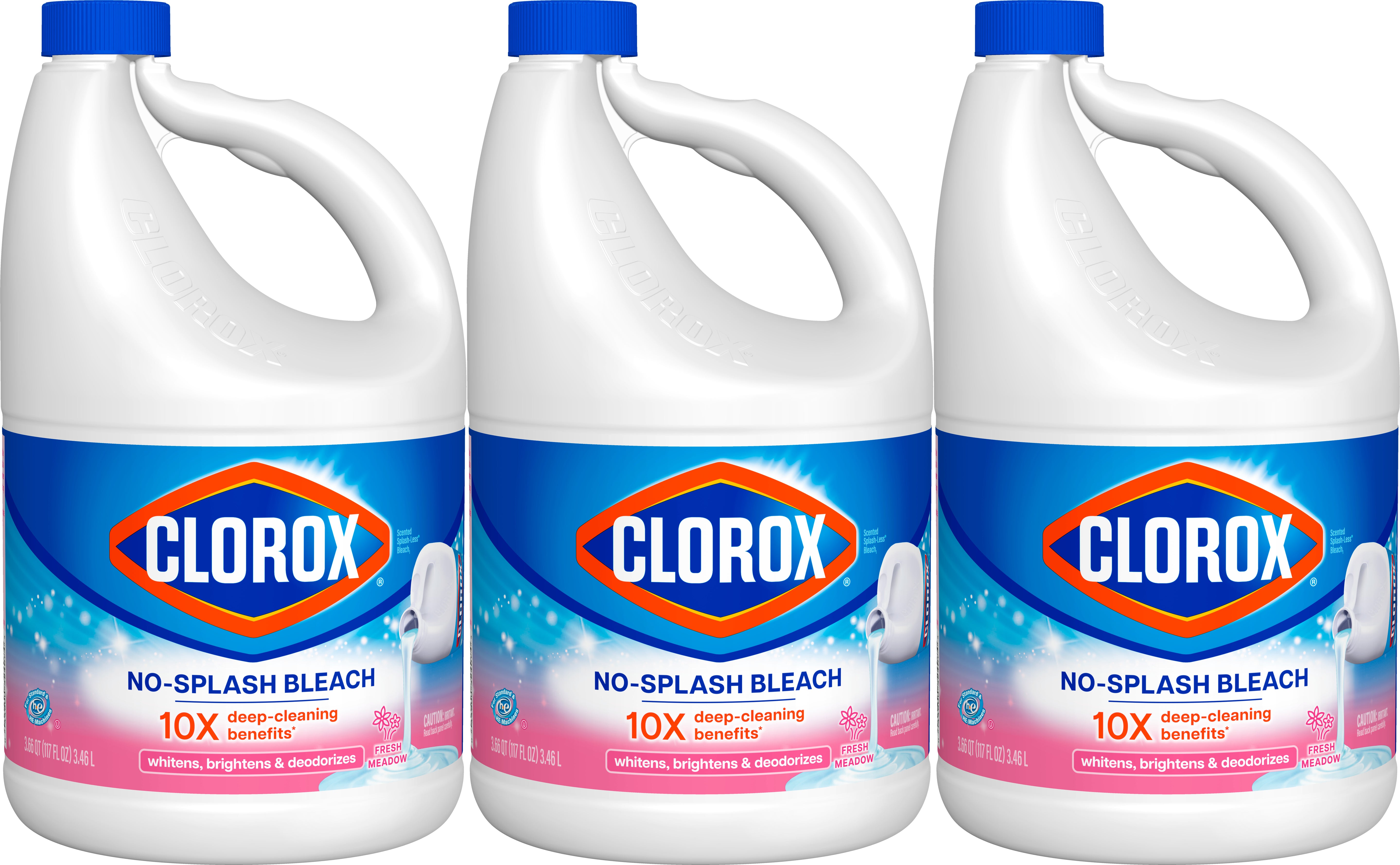 Clorox No-Splash Bleach Fresh Meadow - 117oz/3pk