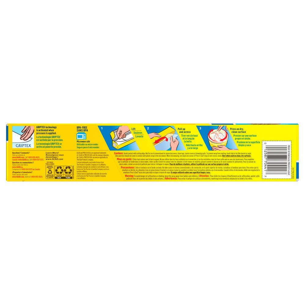 Glad Press'N Seal Food Plastic Wrap 70 Square Foot Roll - 1ct/12pk
