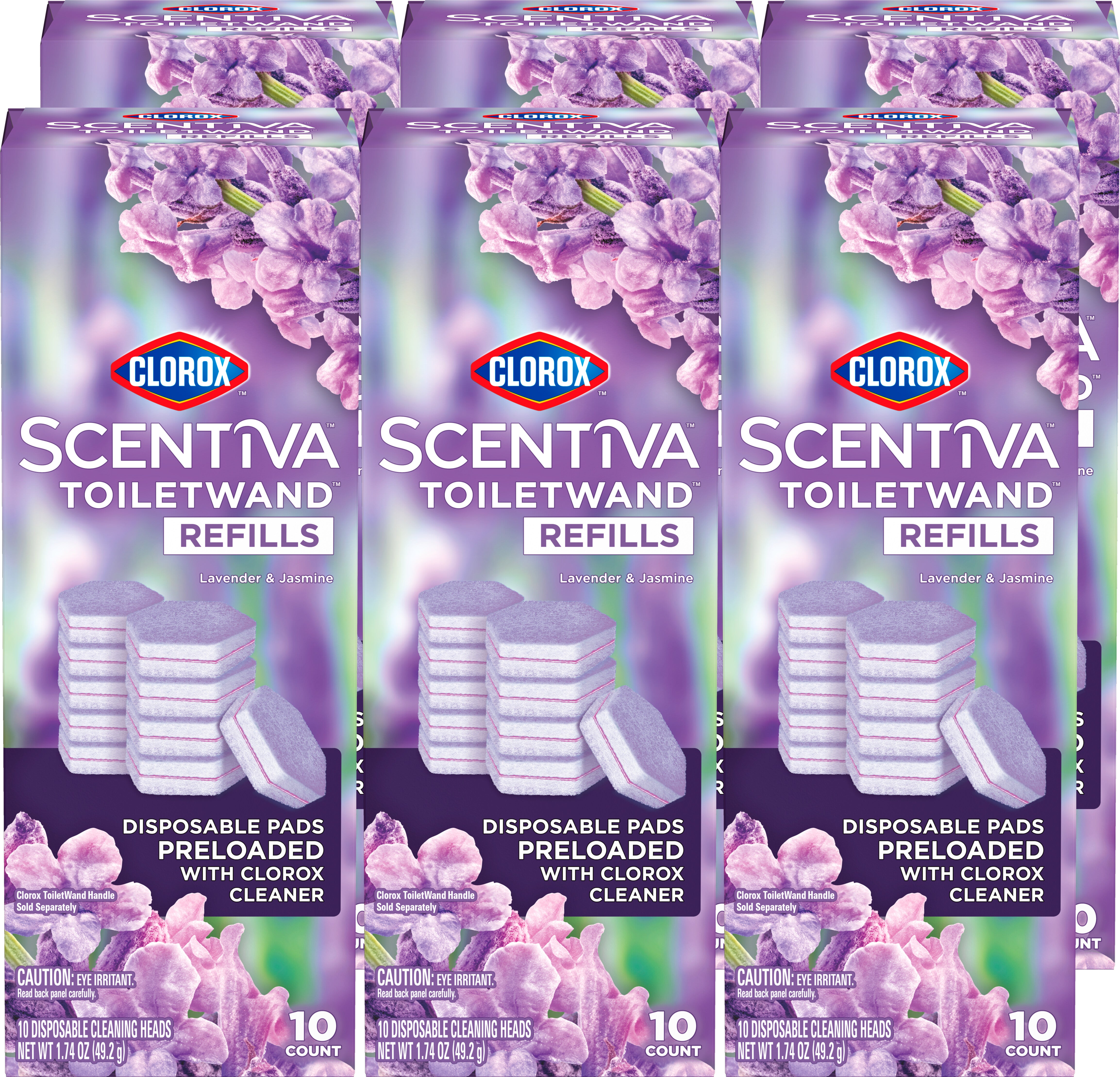 Clorox Scentiva ToiletWand Refills Lavender and Jasmine - 10ct/6pk
