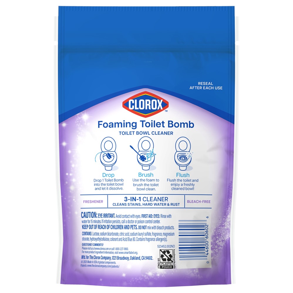 Foaming Toilet Bomb Toilet Bowl Cleaner Lavender Clean - 5ct/6pk