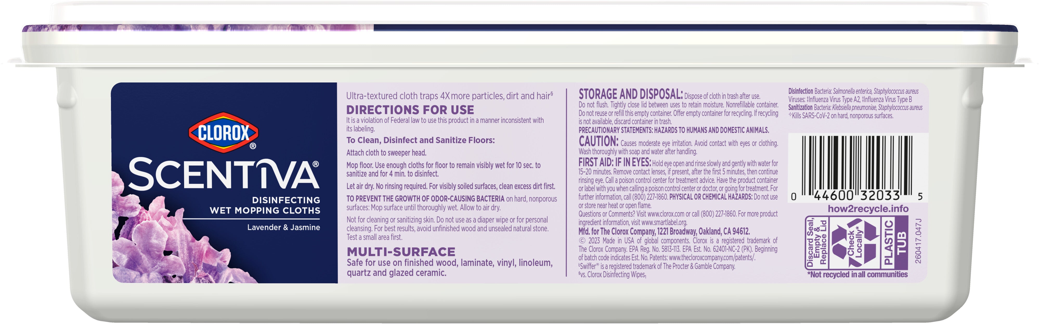 Clorox Scentiva Disinfecting Wet Mopping Cloths Lavender and Jasmine Wet Refills - 24сt/6pk