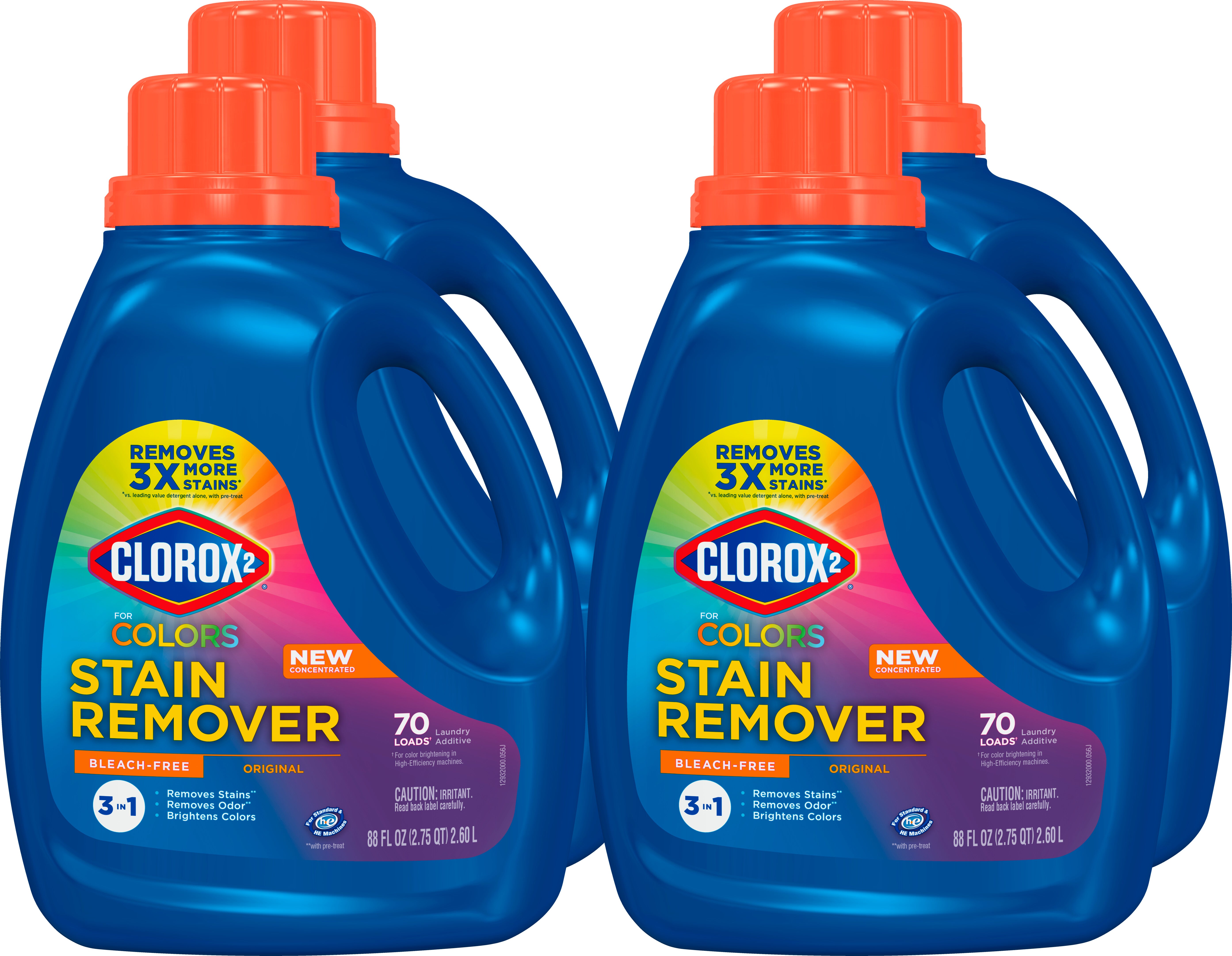 Clorox 2 for Colors Stain Remover and Laundry Additive - Bleach Free - Original - 88oz/4pk