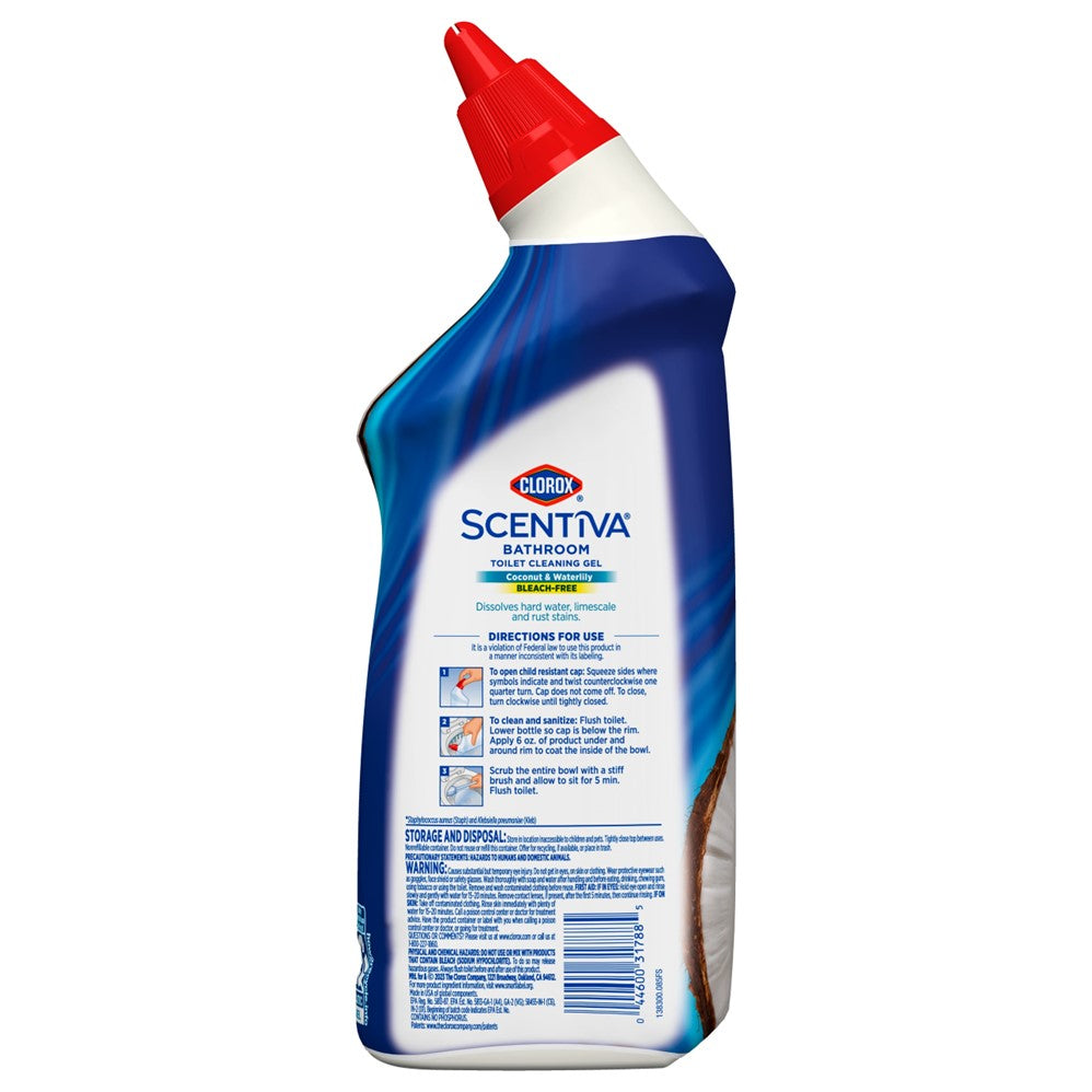 Clorox Scentiva Toilet Bowl Cleaner Manual Coconut & Waterlily - 24oz/6pk