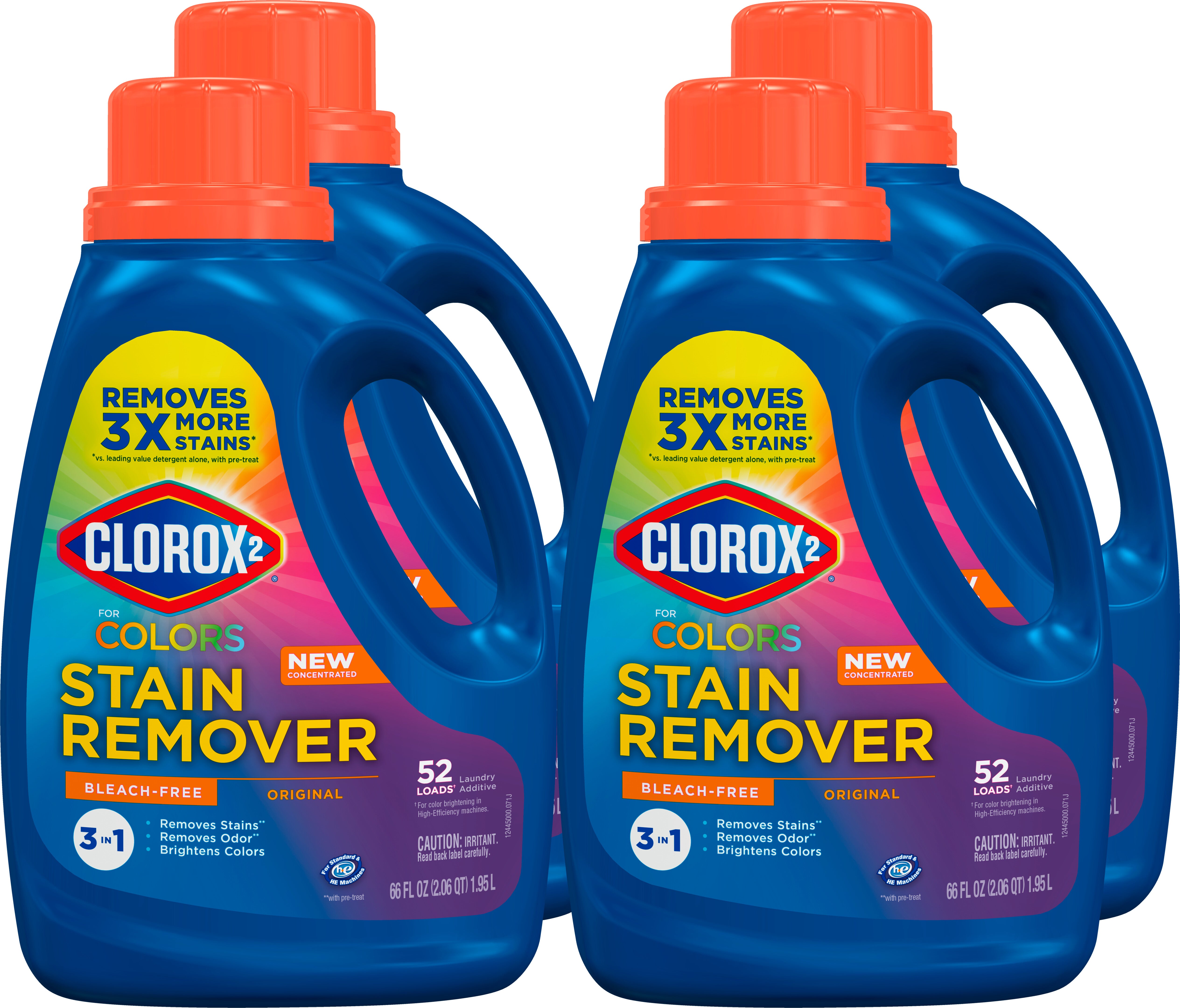 Clorox 2 for Colors Stain Remover and Laundry Additive - Bleach Free - Original - 66oz/4pk