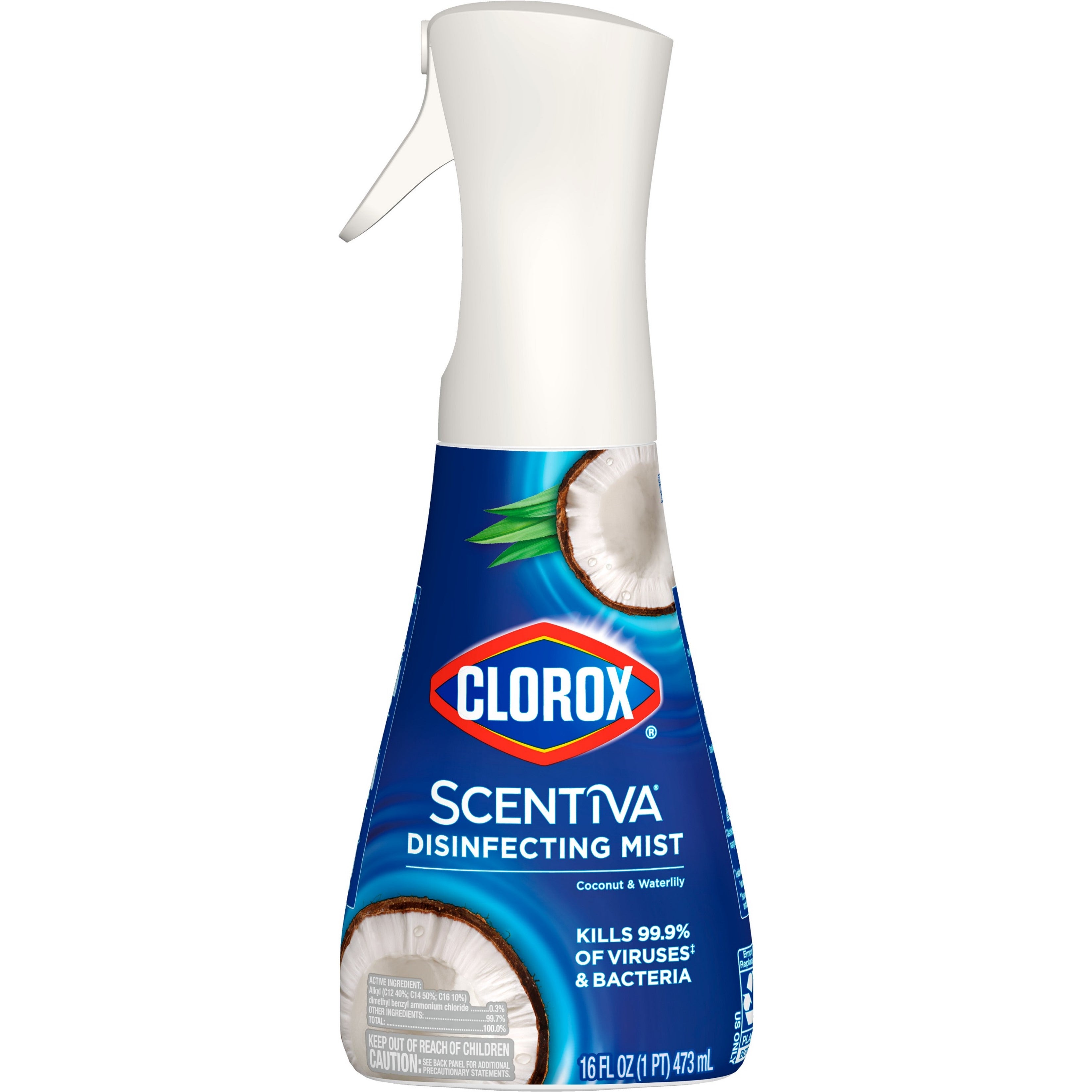 Clorox Scentiva Disinfecting Mist Coconut and Waterlily Sanitizing and Antibacterial Spray, Sanitizing Fabric and Deodorizing - 16oz/6pk