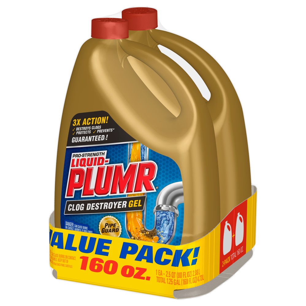 Liquid Plumr Pro-Strength Clog Destroyer + Pipeguard - (2x80.0)oz/3pk