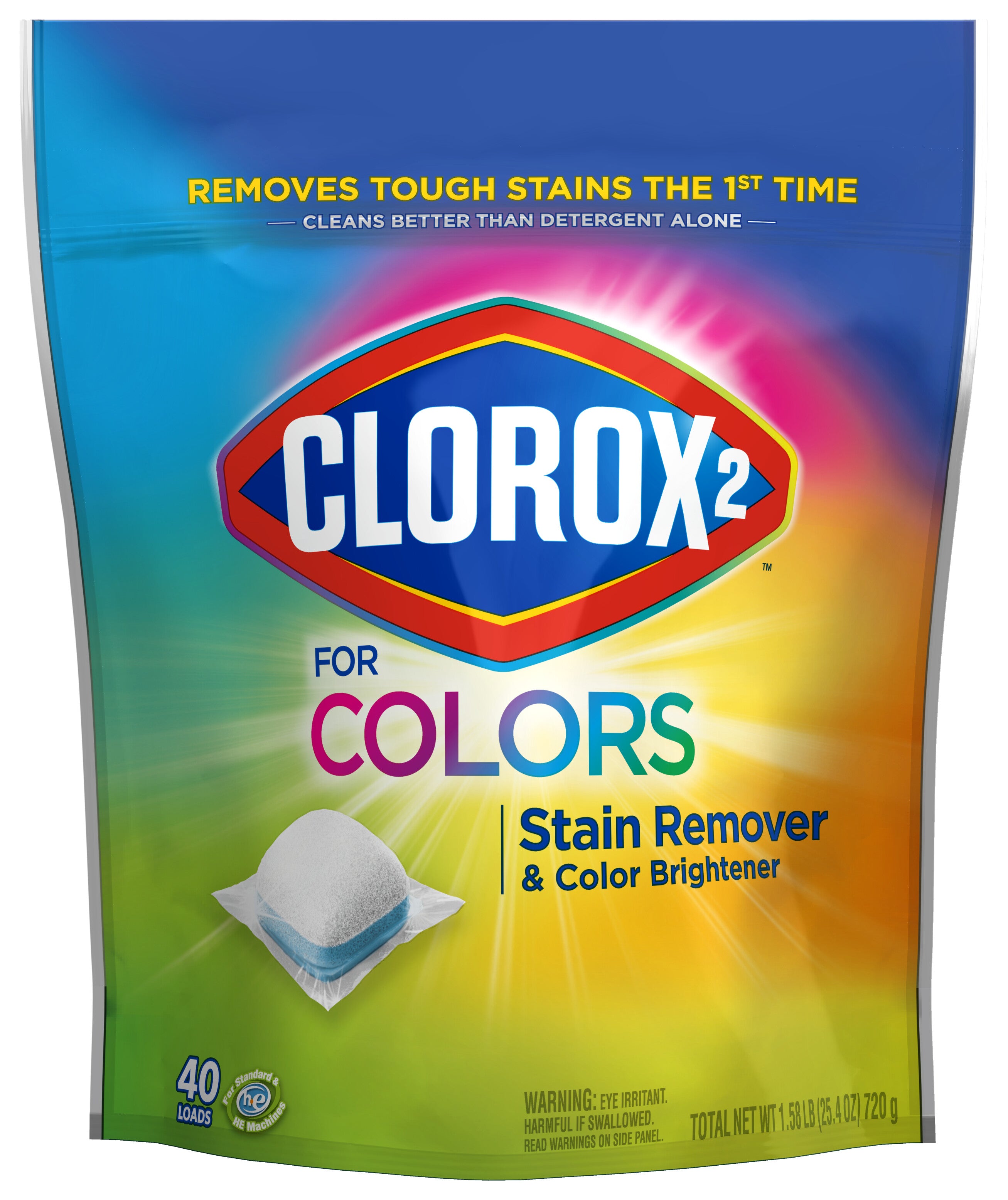 Clorox 2 for Colors - Stain Remover and Color Brightener Packs - 40ct/6pk