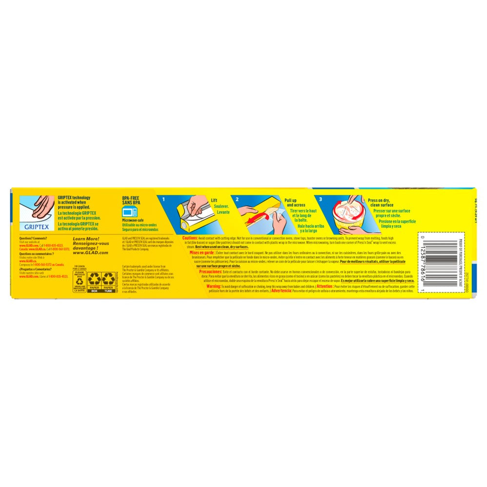 Glad Press'N Seal Food Plastic Wrap 100 Square Foot Roll - 1ct/3pk