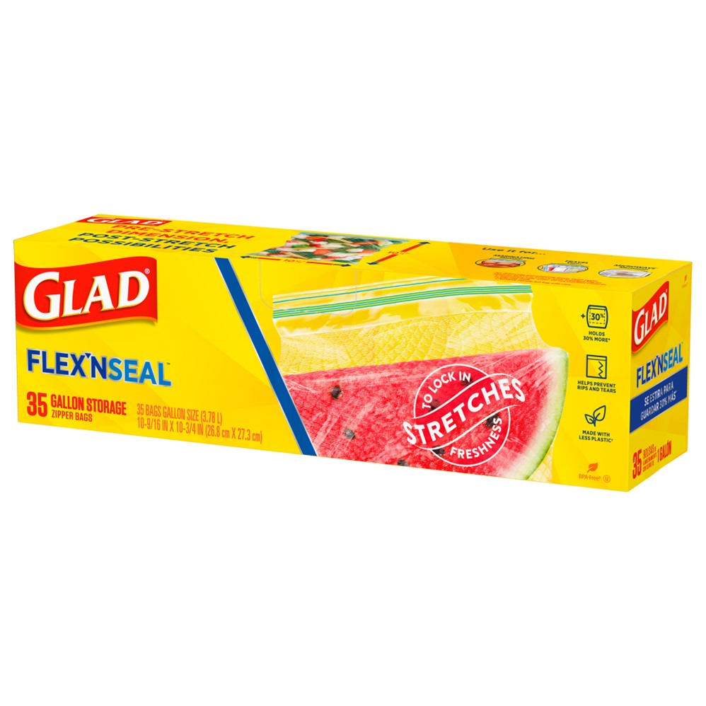 Glad Flex'N Seal Food Storage Gallon - 35ct/4pk