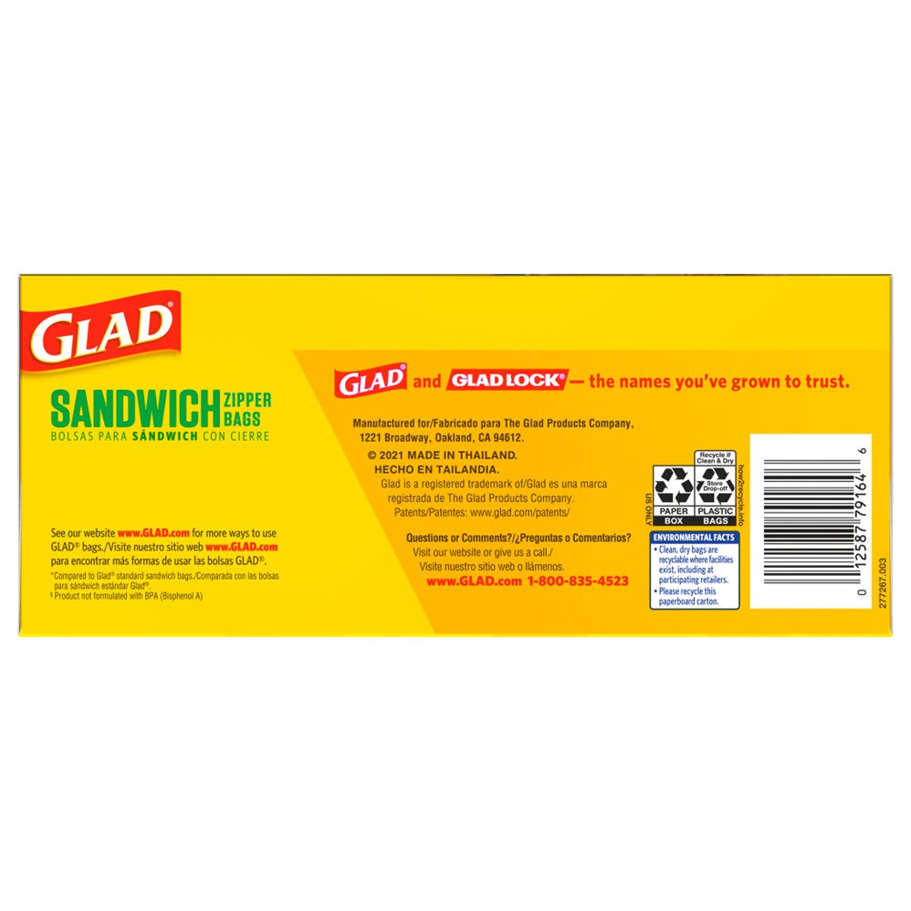 Glad Flex'N Seal Food Storage Sandwich - 100ct/4pk