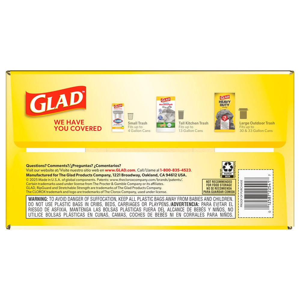 Glad Forceflex Drawstring Fragrance Free13 Gallon - 110ct/3pk
