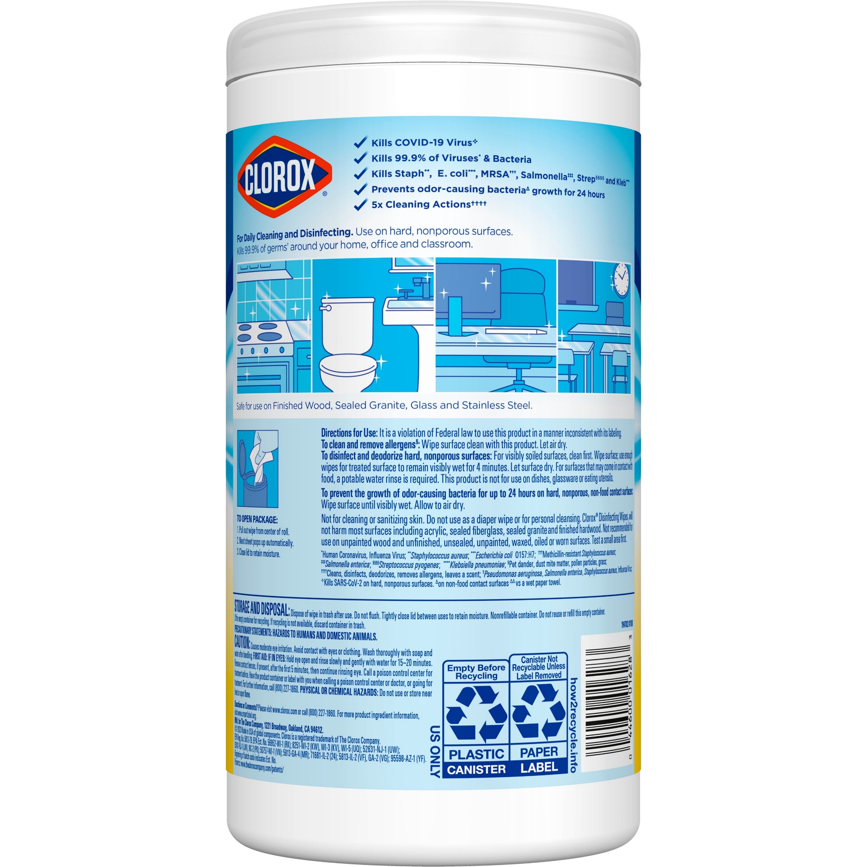 Clorox Disinfecting Wipes Bleach Free Cleaning Wipes Crisp Lemon - 75ct/6pk