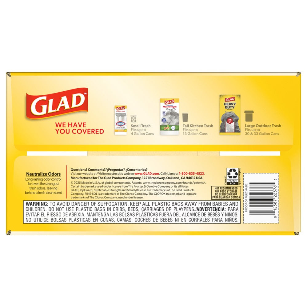 Glad Forceflex Drawstring Pine Sol Odor Shield 13 Gallon - 110ct/3pk