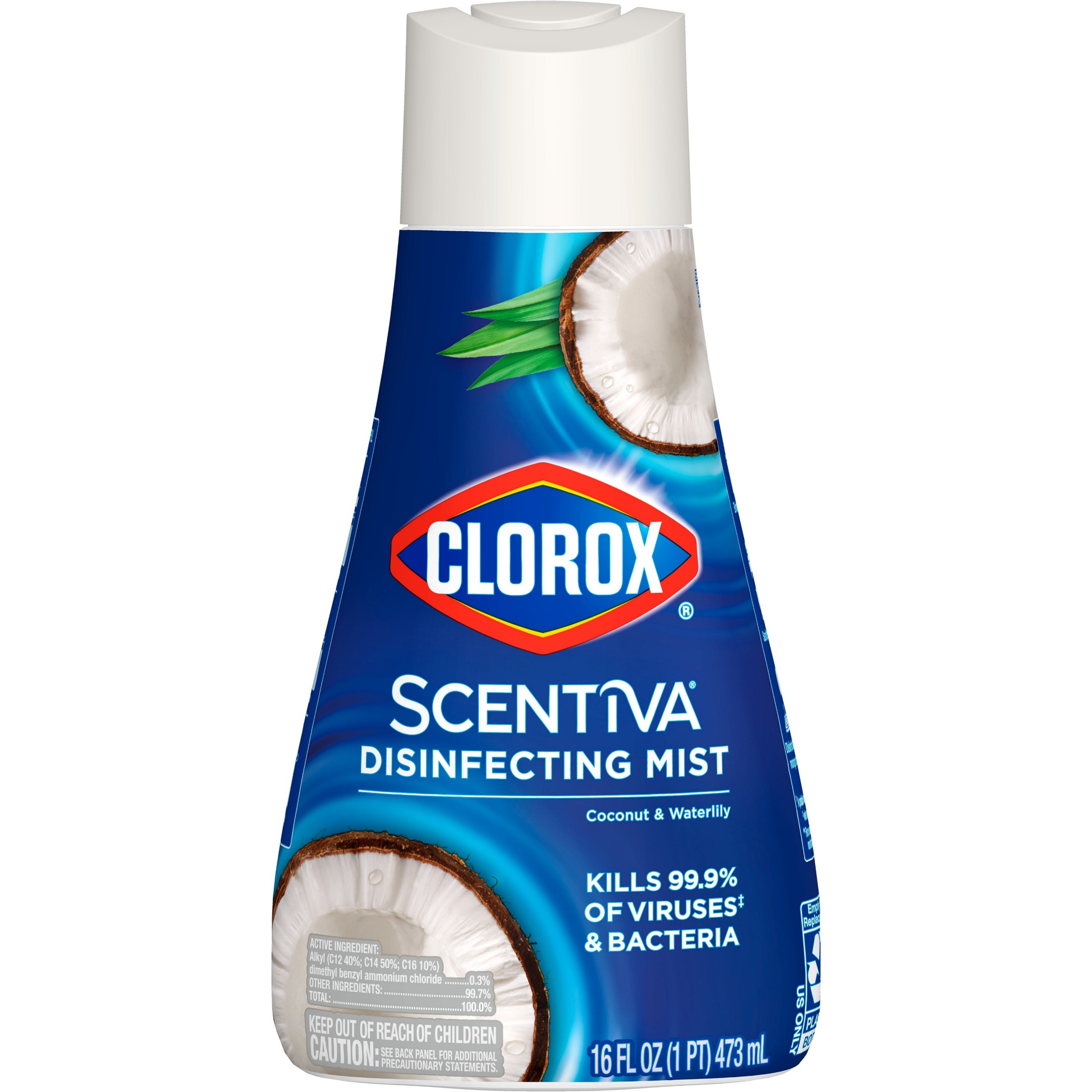 Clorox Scentiva Disinfecting Mist Coconut and Waterlily Sanitizing and Antibacterial Spray Sanitizing Fabric and Deodorizing Refill - 16oz/6pk