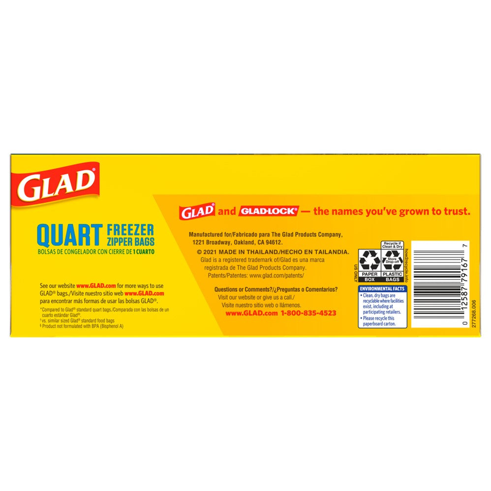 Glad Flex'N Seal Freezer Storage Quart - 35ct/4pk
