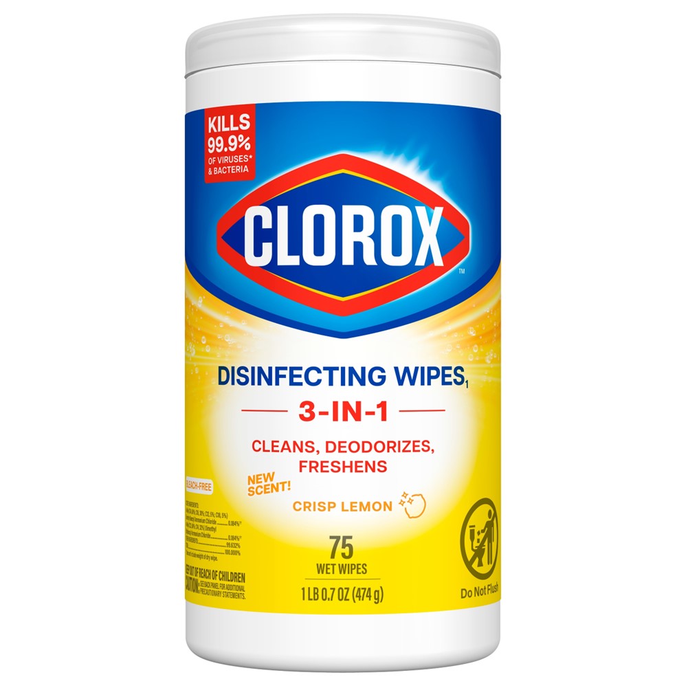 Clorox Disinfecting Wipes Crisp Lemon - 75ct/6pk