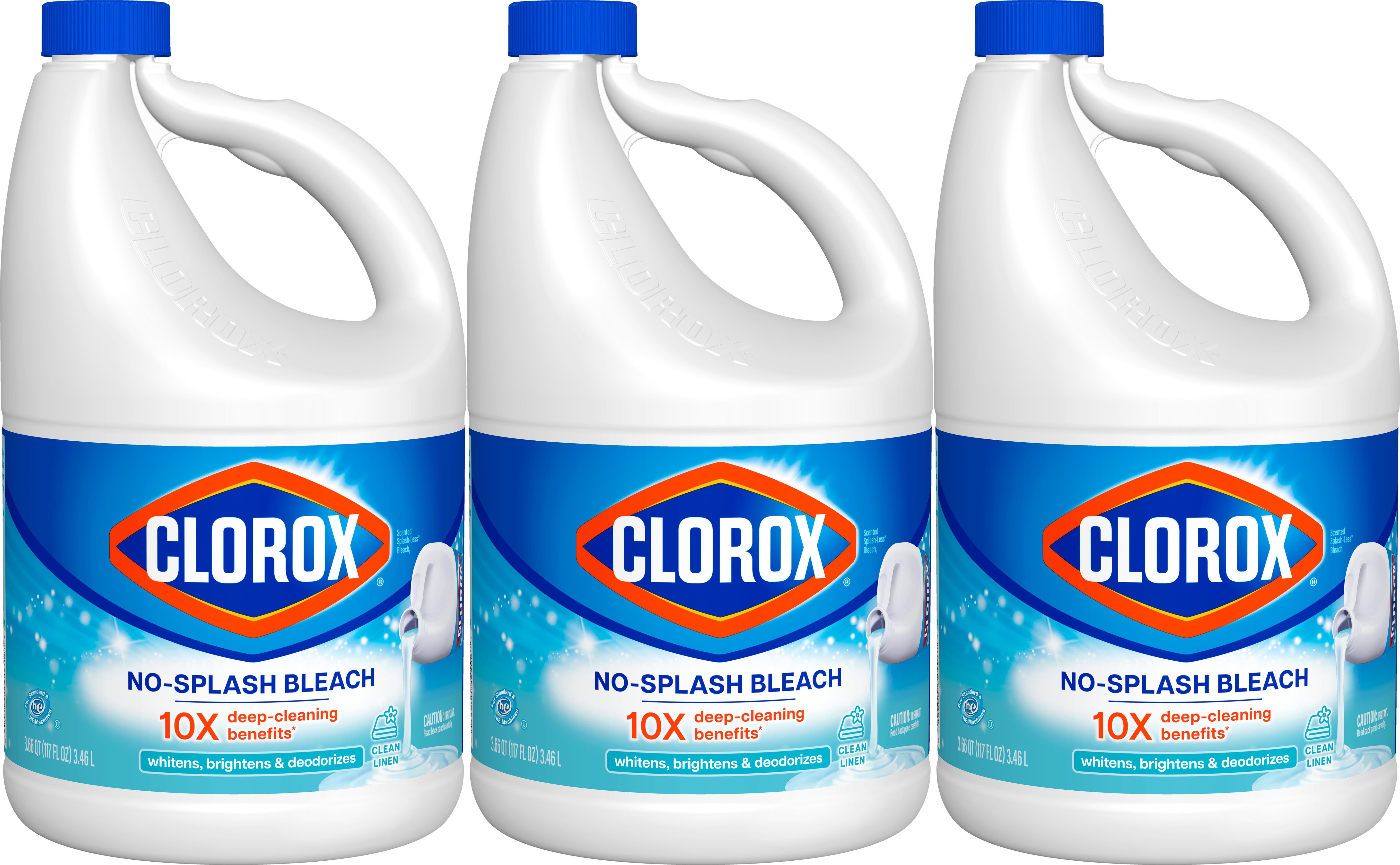 Clorox No-Splash Bleach Clean Linen - 117oz/3pk