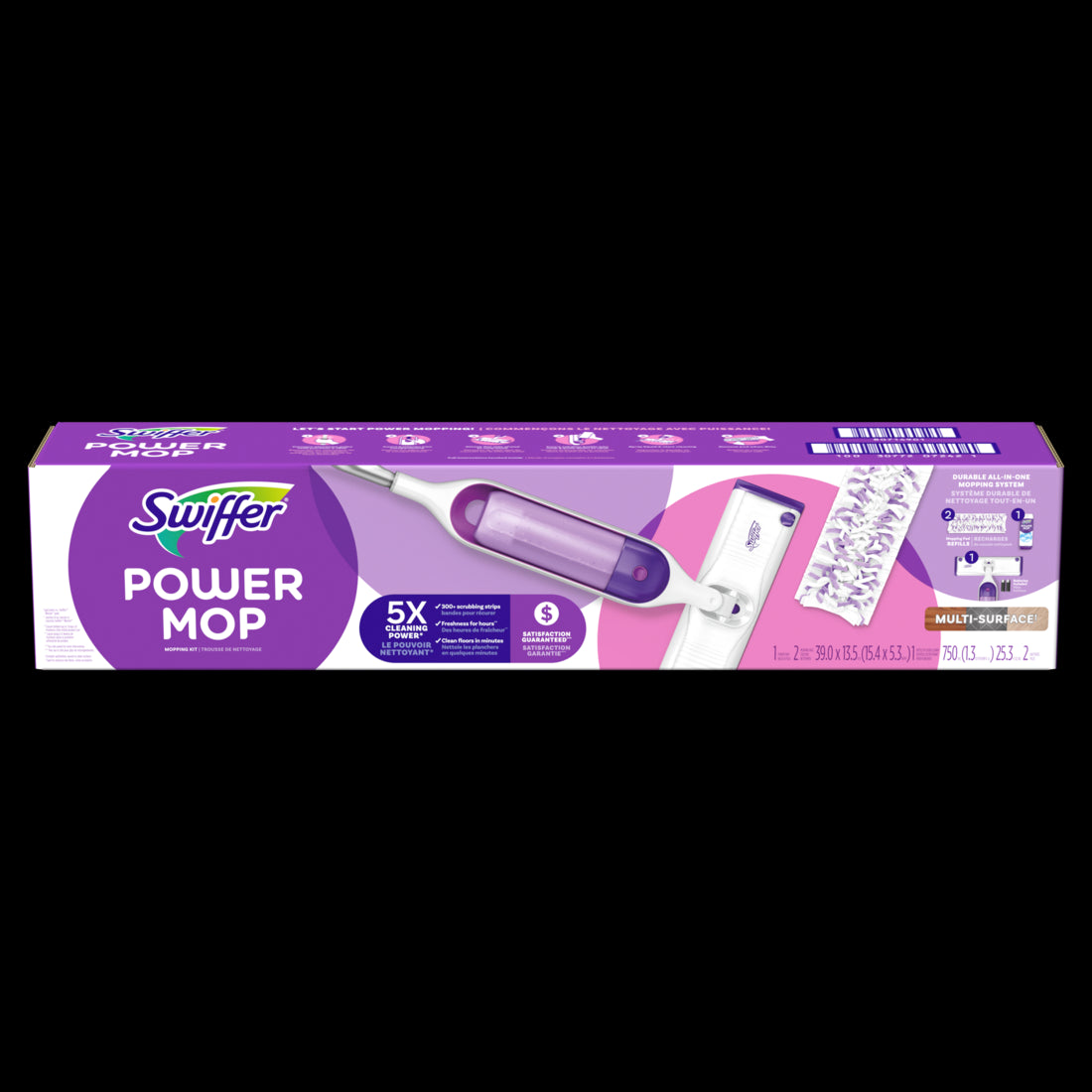 Swiffer Power Mop Floor Cleaner for Mopping Tile Vinyl Laminate Wood Cleaning Set Fresh Scent - 1set/1pk