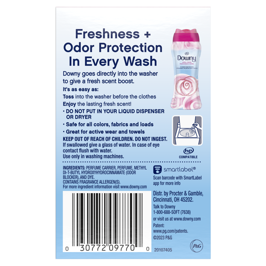 Downy In-Wash Laundry Scent Booster Beads April Fresh Scent - 1.24oz/24pk