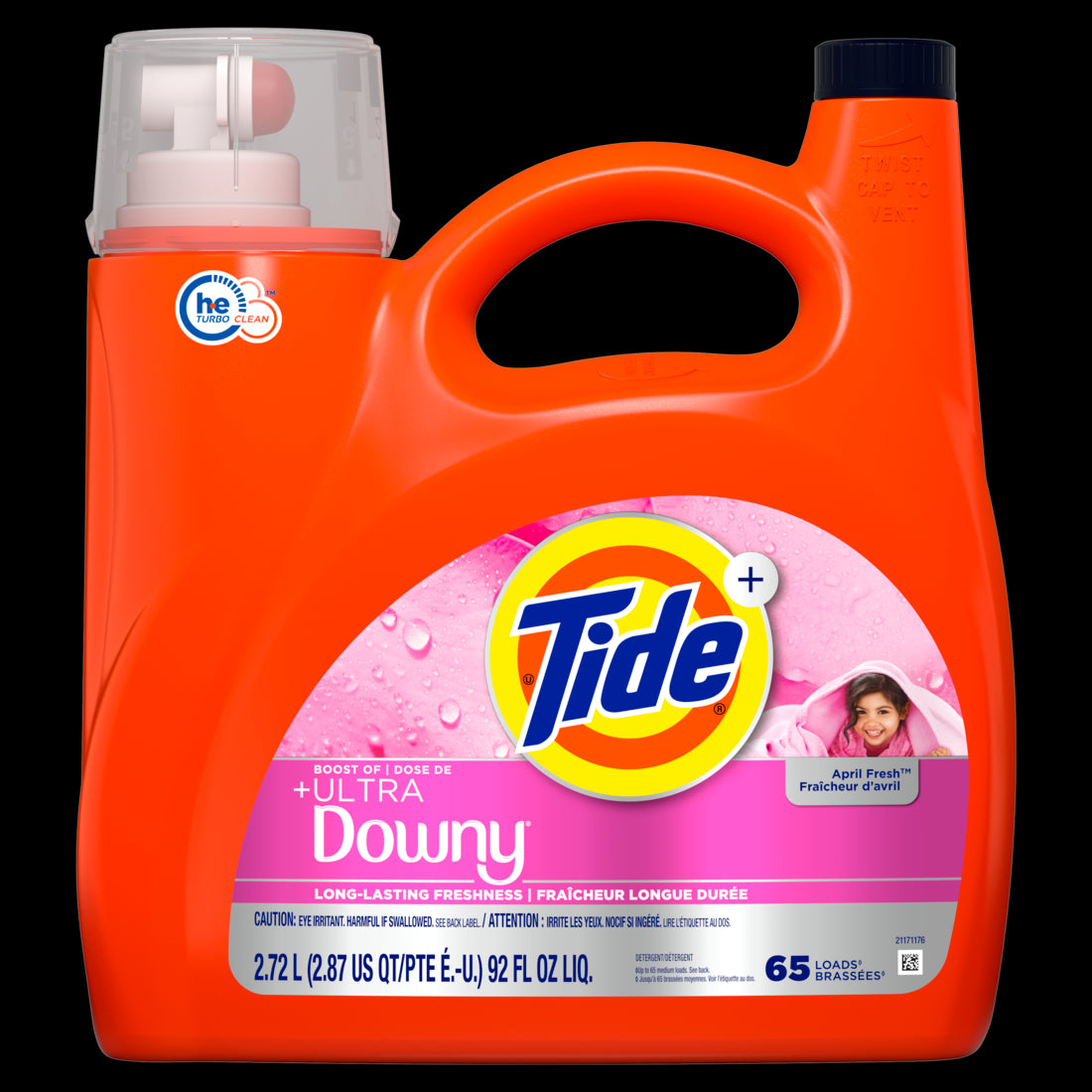 Tide Plus Boost of Ultra Downy Liquid Laundry Detergent April Fresh Scent 65 Loads Laundry Detergent Liquid with Long-Lasting Freshness - 92oz/4pk