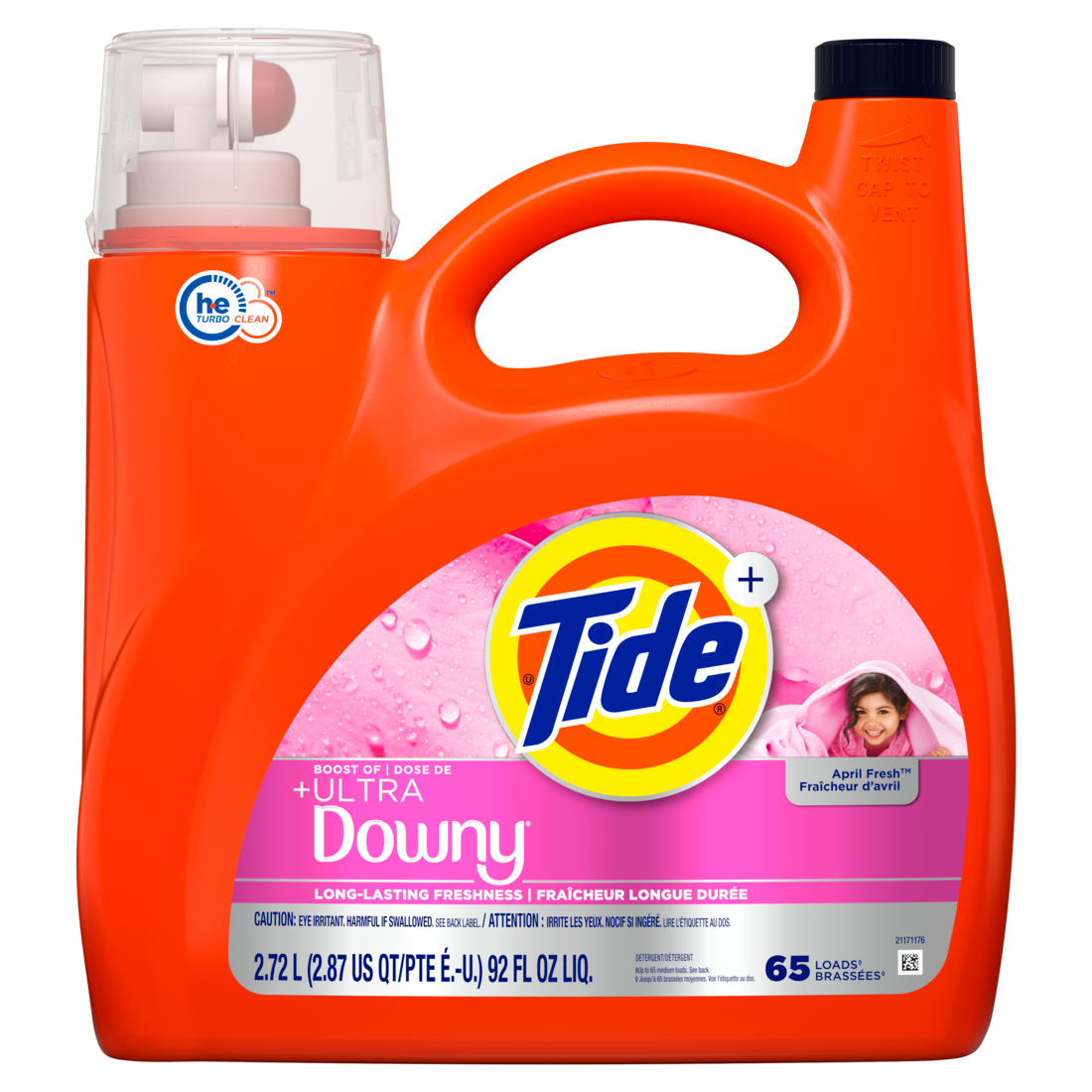 Tide Plus Boost Of Ultra Downy Liquid Laundry Detergent April Fresh Scent 65 Loads Laundry Detergent Liquid With Long-Lasting Freshness - 92oz/4pk