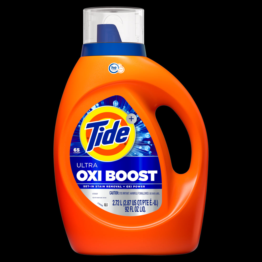 Tide Ultra Oxi Boost Liquid Laundry Detergent 65 Loads Advanced Stain Remover Laundry Detergent Liquid with Extra Oxi Power - 92oz/4pk