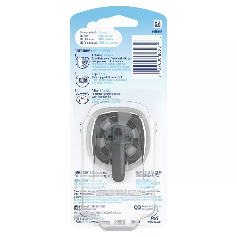 Febreze AUTO Air Freshener Odor-Fighting Automotive Vent Clip Gain Original - 1ct/8pk