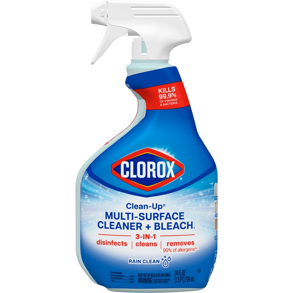 Clorox Clean-Up Multi-Surface Cleaner with Bleach Rain Clean Spray Bottle - 24oz/9pk