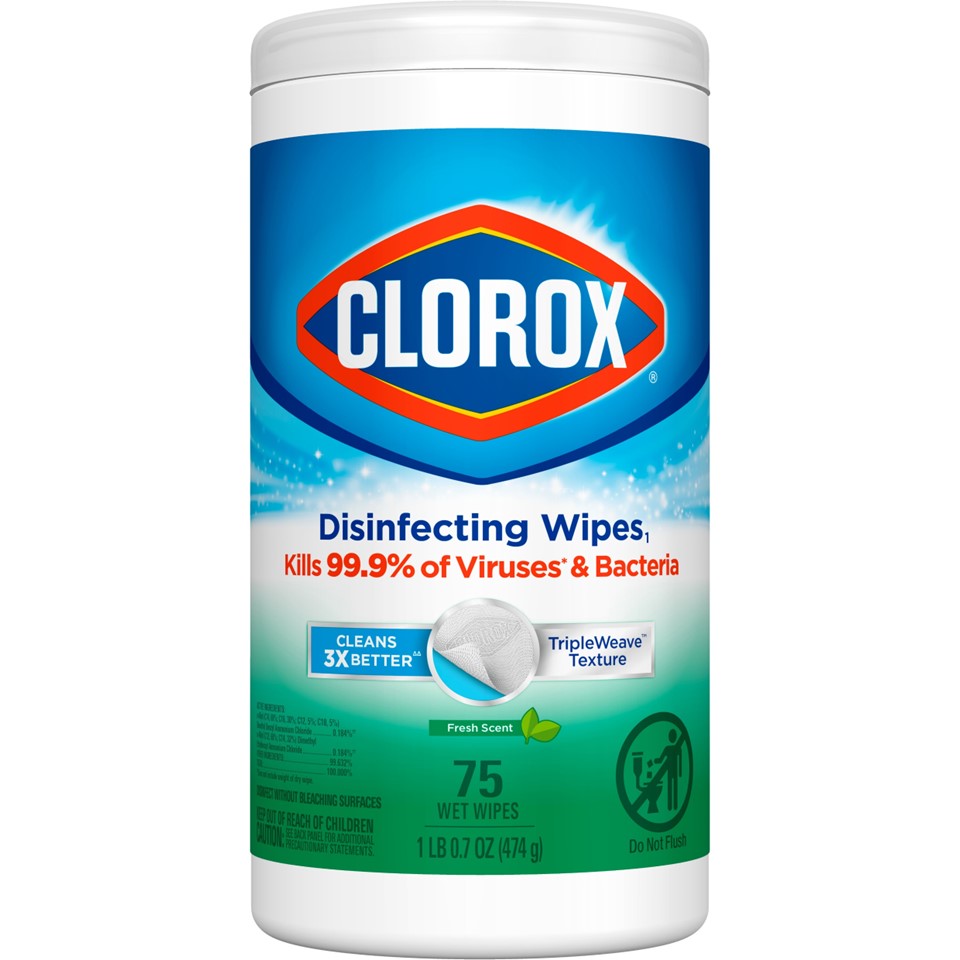 Clorox Disinfecting Wipes - Bleach Free - Cleaning Wipes Fresh Scent - 75ct/6pk