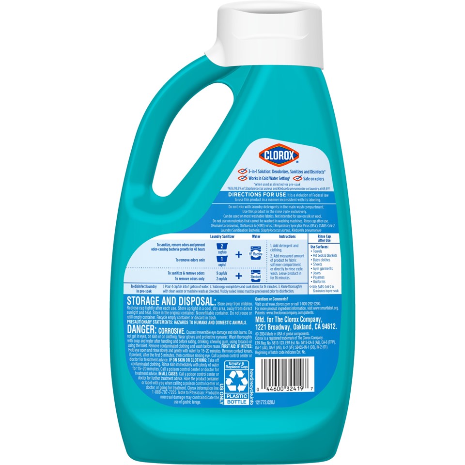 Clorox Laundry Sanitizer - 0% Bleach - Color Safe Clean Linen - 42oz/4pk