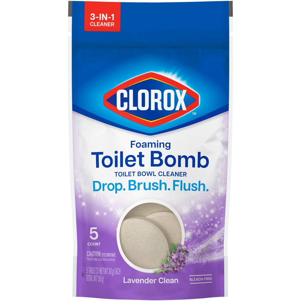 Clorox Foaming Toilet Bomb Toilet Bowl Cleaner - Bleach Free - Lavender Clean - 5ct/6pk