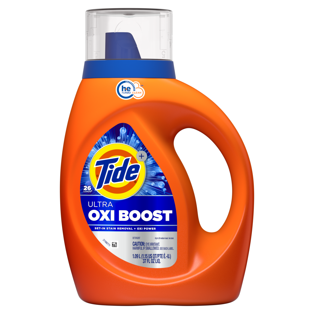 Tide Ultra Oxi Boost Liquid Laundry Detergent 26 Loads Advanced Stain Remover Laundry Detergent Liquid With Extra Oxi Power - 37oz/6pk