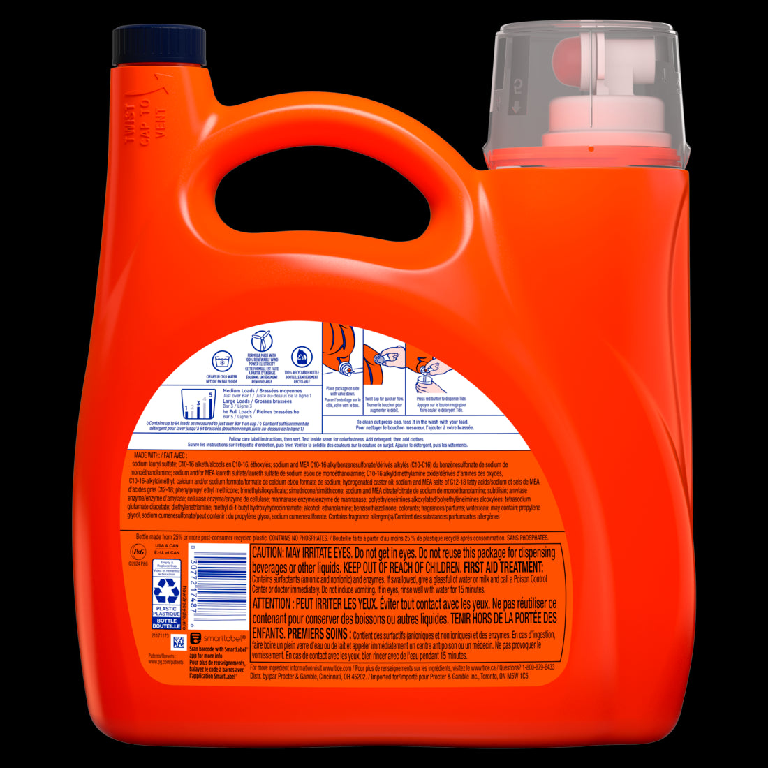 Tide Plus Boost of Ultra Downy Liquid Laundry Detergent April Fresh Scent 94 Loads Laundry Detergent Liquid with Long-Lasting Freshness - 132oz/4pk