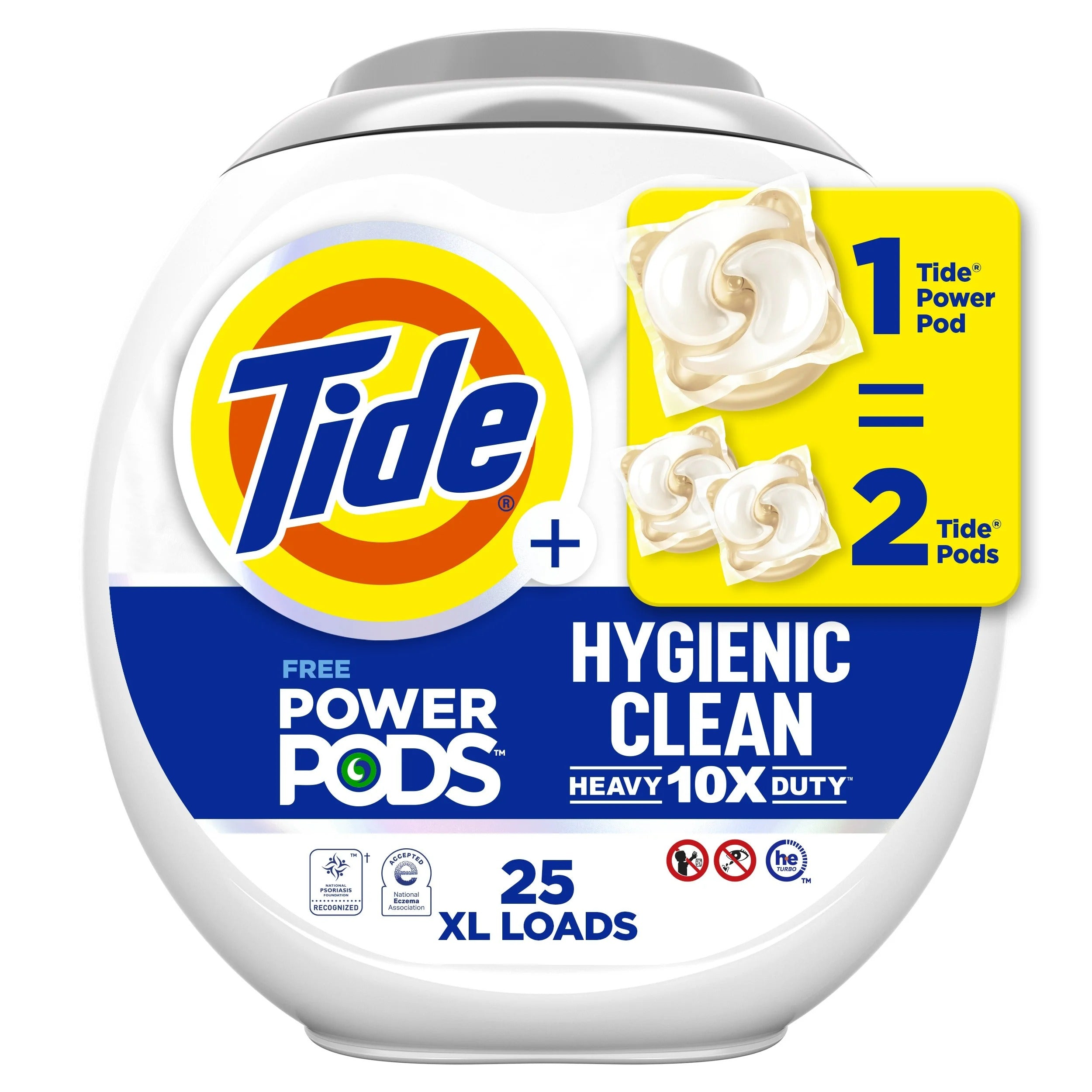 Tide Hygienic Clean Free Power PODS Laundry Detergent Unscented - 25ct/4pk