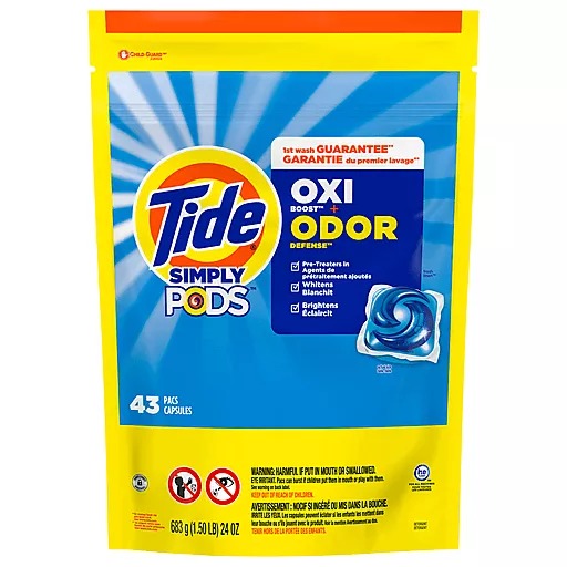 Tide Simply PODS Oxi Boost + Odor Defense Fresh Linen Scent LQ B - 43ct/4pk