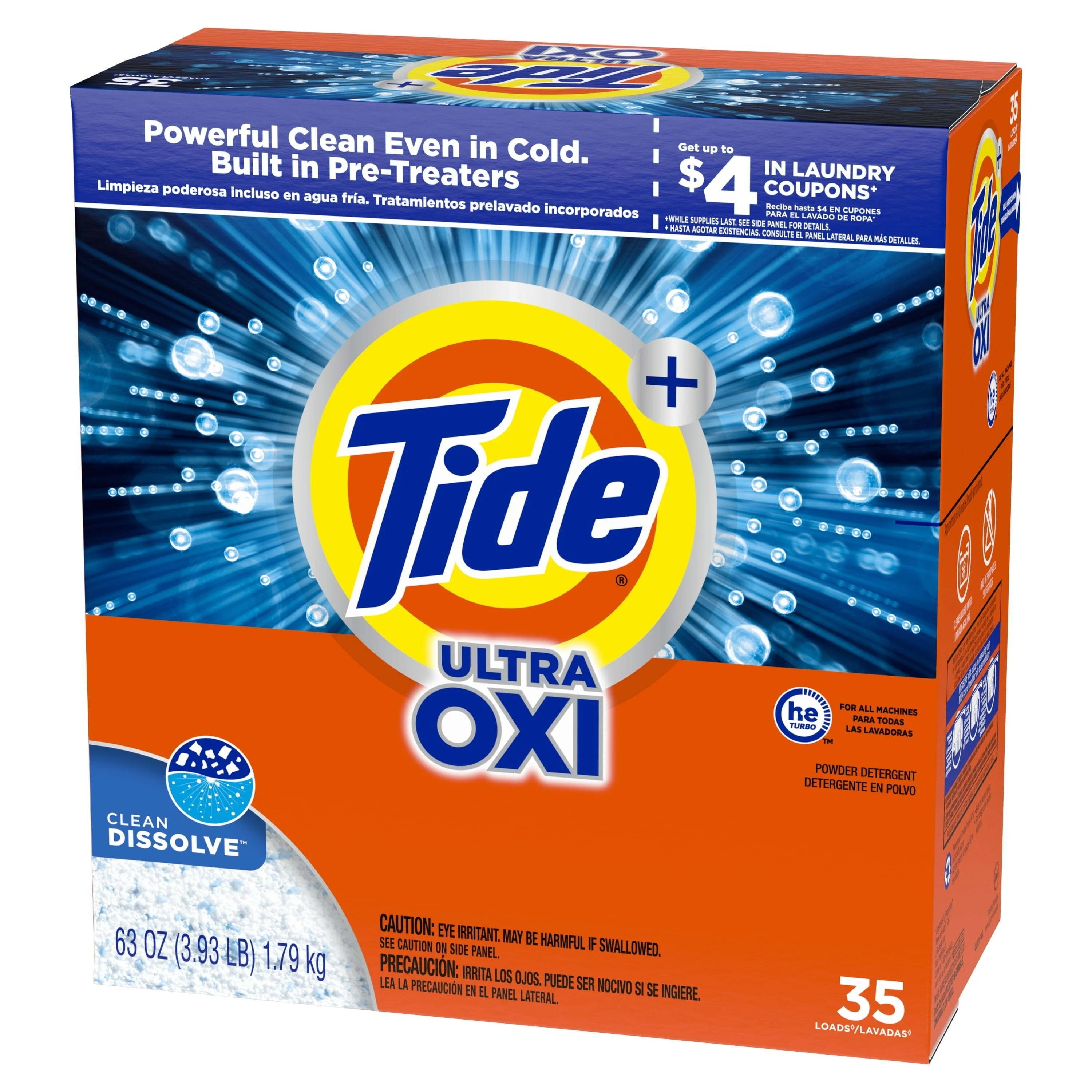 Tide Plus Ultra Oxi Powder Laundry Detergent 35 Loads HEC - 63oz/4pk