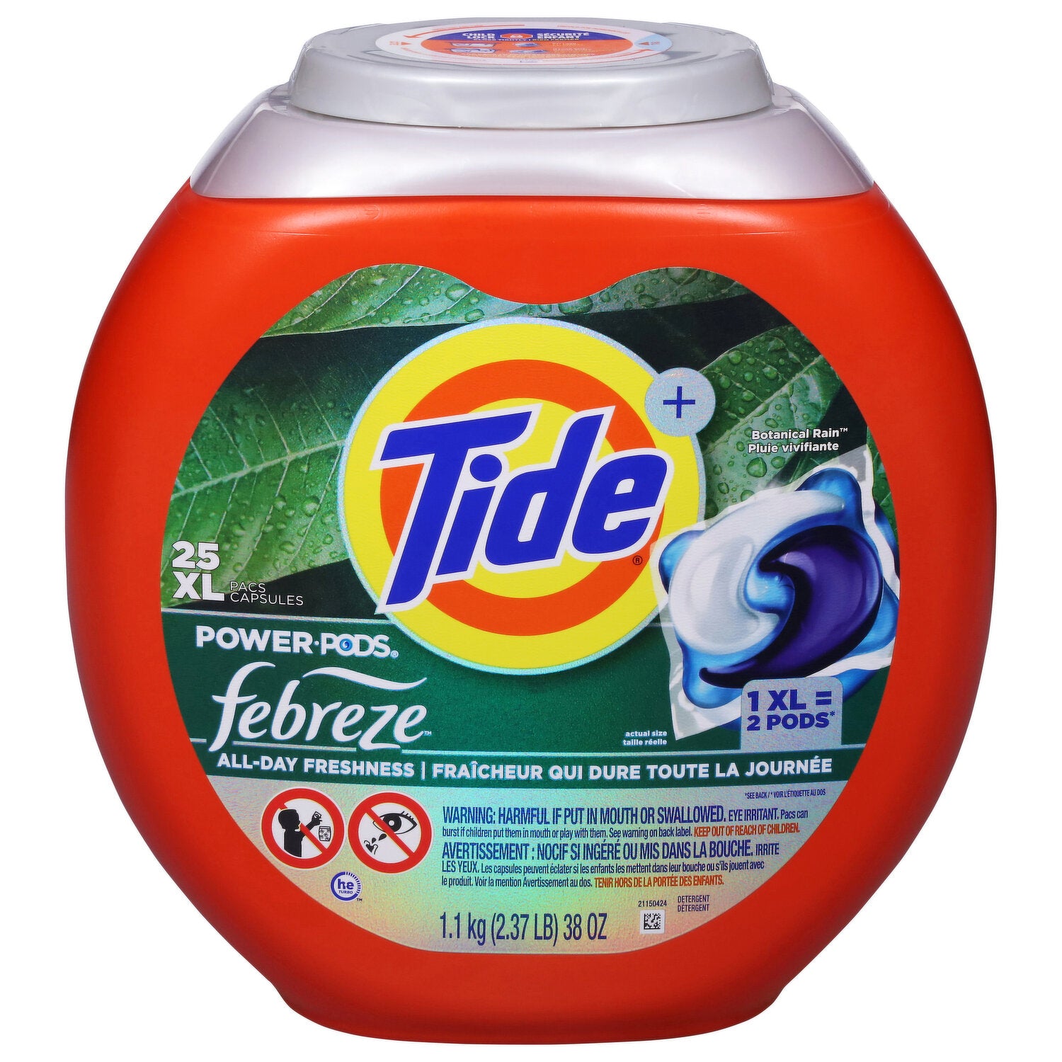 Tide Power Pods Laundry Detergent with Febreze Botanical Rain - 25ct/4pk