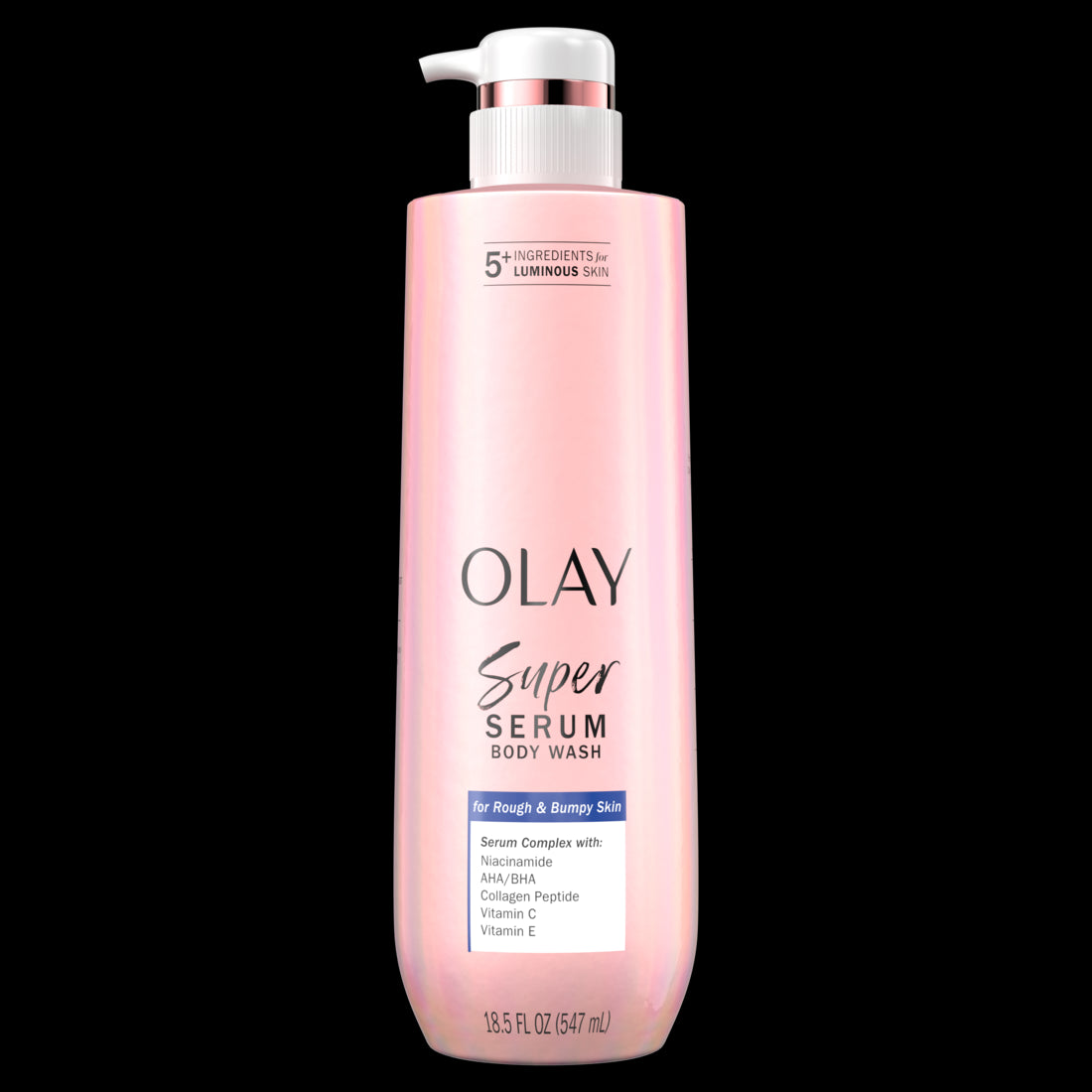 Olay Super Serum Body Wash for Rough & Bumpy Skin Serum Complex for Luminous Skin - 18.5oz/4pk