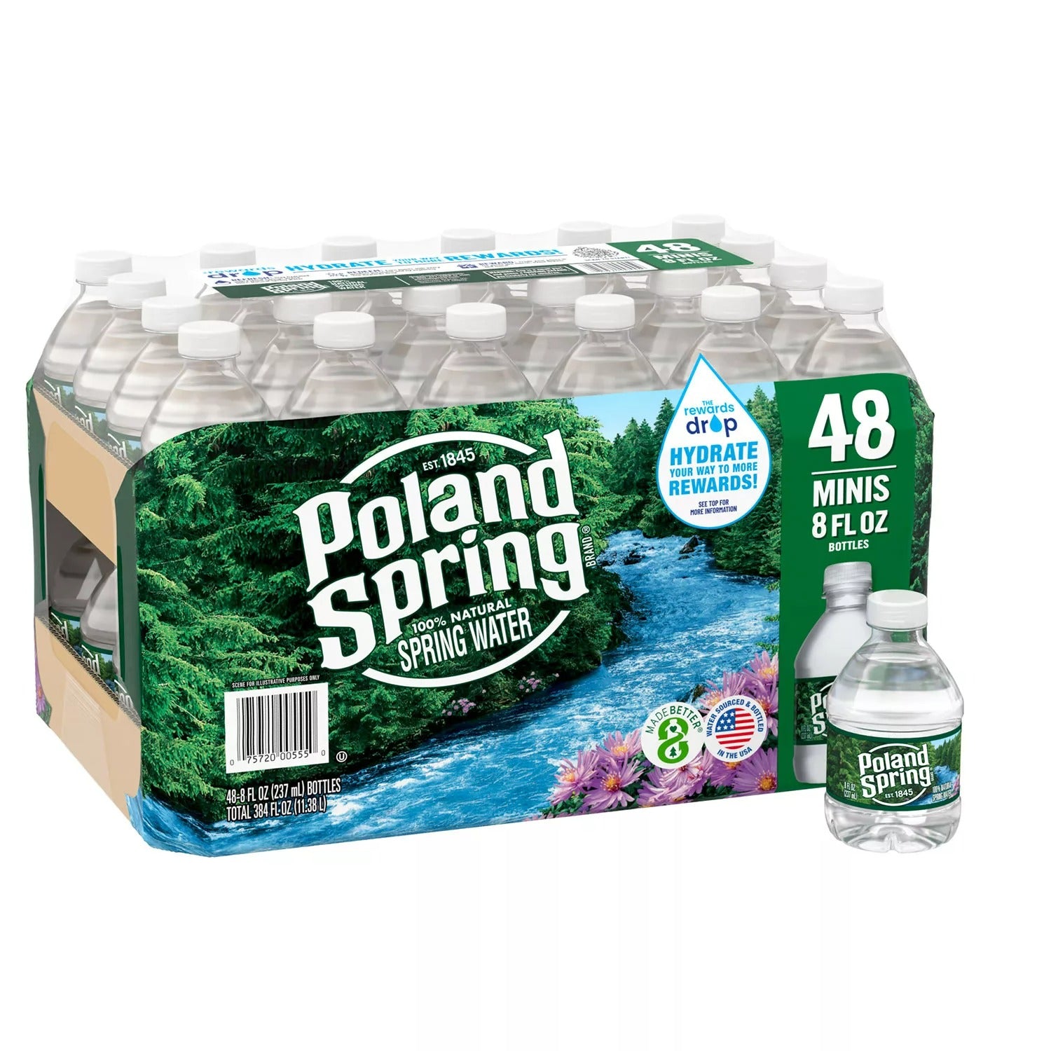 Poland Spring 100% Natural Spring Water - 8oz/48pk