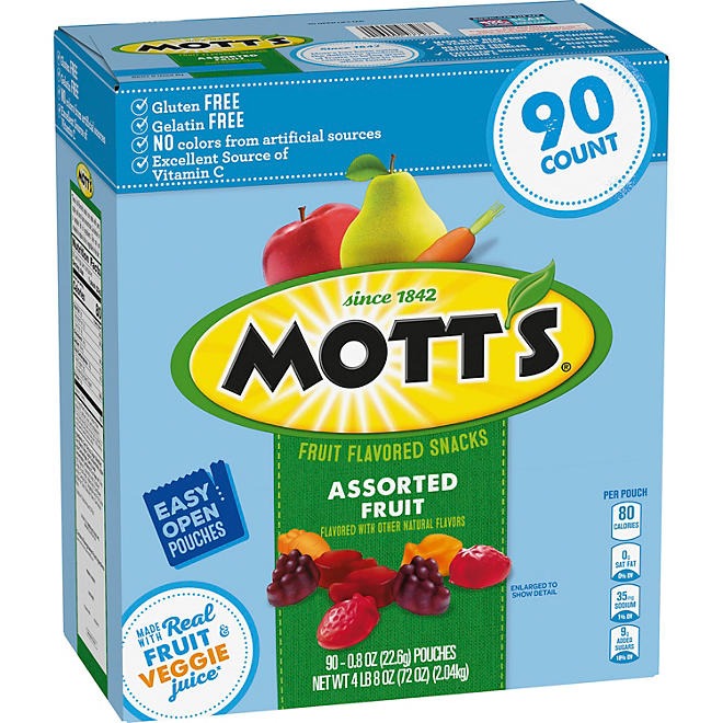 Mott's Assorted Fruit Flavored Snacks - 0.8oz/90pk