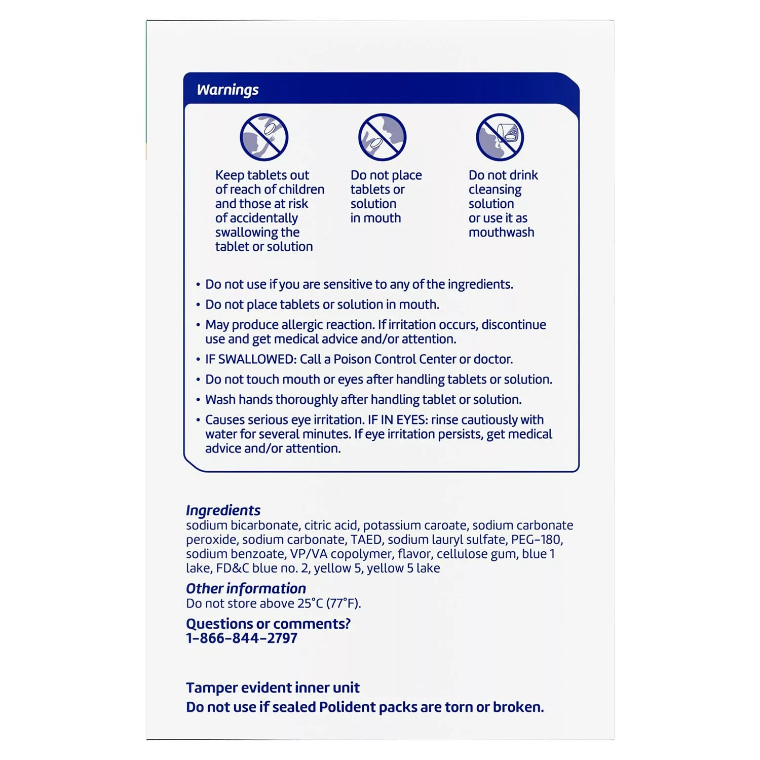 Polident Rapid Clean Dental Cleanser Tablets - (2x102)ct/1pk